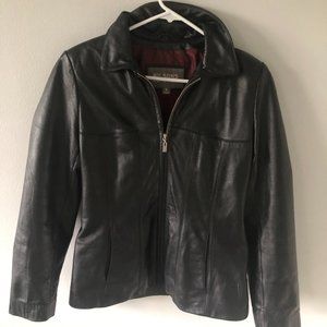 Wilsons Leather Black Leather Jacket Size Small